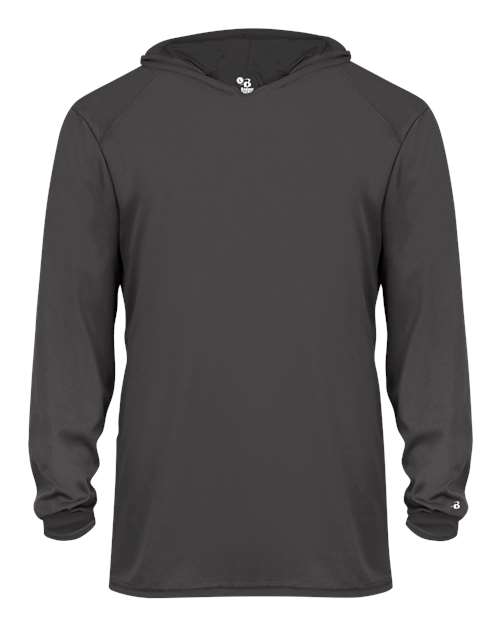 Badger Youth B-Core Hooded Long Sleeve T-Shirt - Graphite