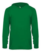 Badger Youth B-Core Hooded Long Sleeve T-Shirt - Kelly