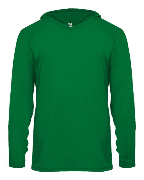 Badger Youth B-Core Hooded Long Sleeve T-Shirt - Kelly