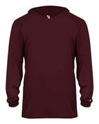 Badger Youth B-Core Hooded Long Sleeve T-Shirt - Maroon