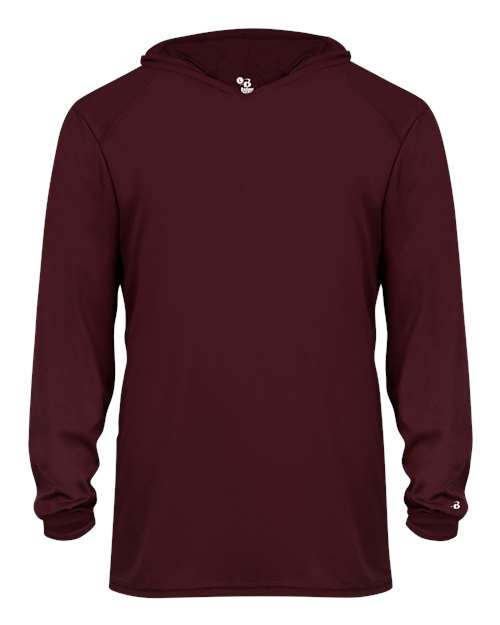 Badger Youth B-Core Hooded Long Sleeve T-Shirt - Maroon