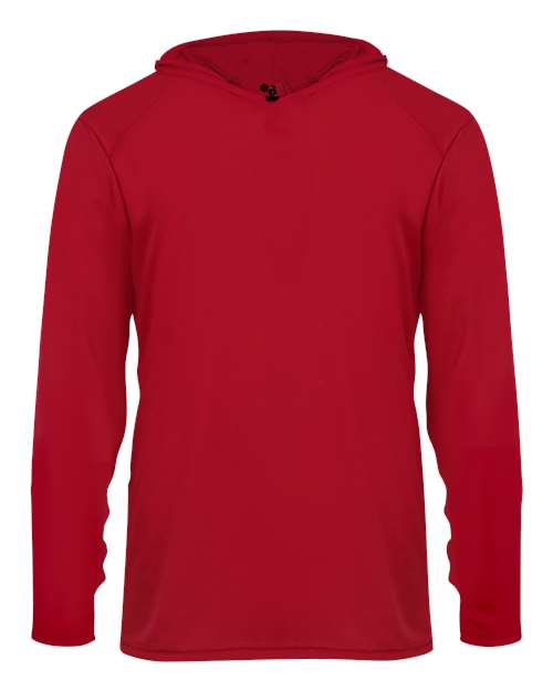 Badger Youth B-Core Hooded Long Sleeve T-Shirt - Red