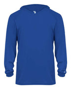 Badger Youth B-Core Hooded Long Sleeve T-Shirt - Royal