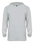 Badger Youth B-Core Hooded Long Sleeve T-Shirt - Silver