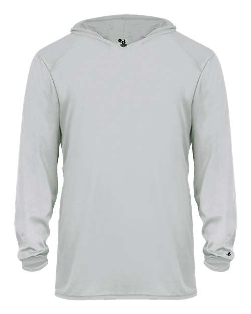 Badger Youth B-Core Hooded Long Sleeve T-Shirt - Silver