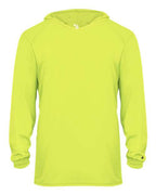 Badger Youth B-Core Hooded Long Sleeve T-Shirt - Safety Yellow