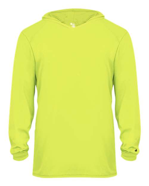 Badger Youth B-Core Hooded Long Sleeve T-Shirt - Safety Yellow