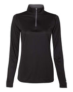 Badger Women’s B-Core Quarter-Zip Pullover - Black/ Graphite