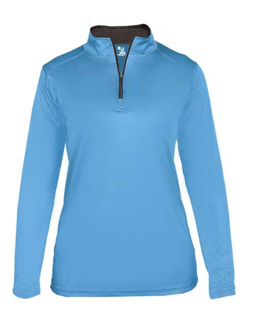 Badger Women’s B-Core Quarter-Zip Pullover - Columbia Blue/ Graphite