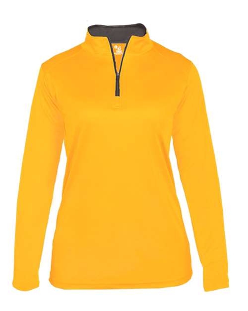 Badger Women’s B-Core Quarter-Zip Pullover - Gold/ Graphite