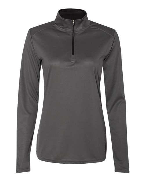 Badger Women’s B-Core Quarter-Zip Pullover - Graphite/ Black