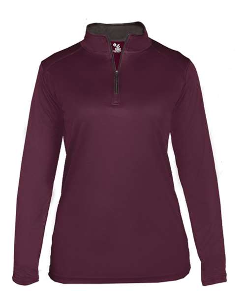 Badger Women’s B-Core Quarter-Zip Pullover - Maroon/ Graphite