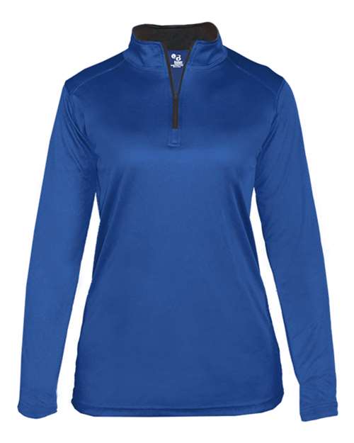 Badger Women’s B-Core Quarter-Zip Pullover - Royal/ Graphite