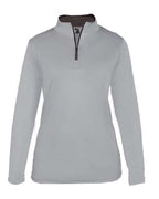 Badger Women’s B-Core Quarter-Zip Pullover - Silver/ Graphite
