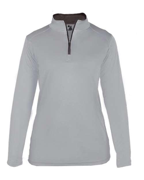 Badger Women’s B-Core Quarter-Zip Pullover - Silver/ Graphite