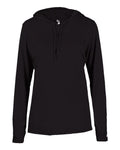 Badger Women's B-Core Hooded Long Sleeve T-Shirt (Part 1 of 2) - Black