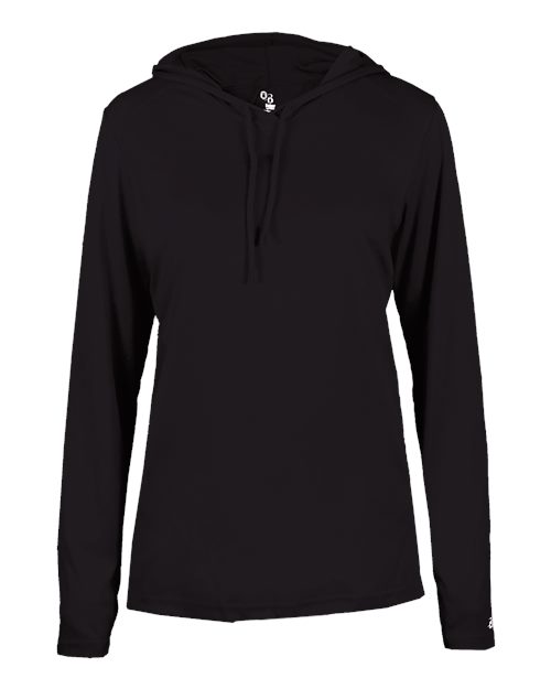 Badger Women's B-Core Hooded Long Sleeve T-Shirt (Part 1 of 2) - Black