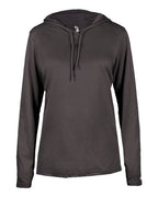 Badger Women's B-Core Hooded Long Sleeve T-Shirt (Part 1 of 2) - Graphite