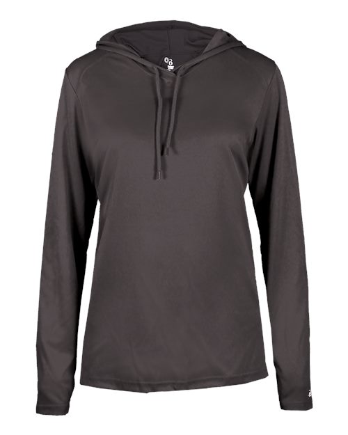 Badger Women's B-Core Hooded Long Sleeve T-Shirt (Part 1 of 2) - Graphite