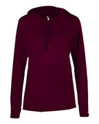 Badger Women's B-Core Hooded Long Sleeve T-Shirt (Part 1 of 2) - Maroon