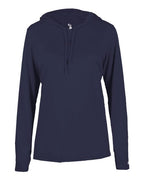 Badger Women's B-Core Hooded Long Sleeve T-Shirt (Part 1 of 2) - Navy