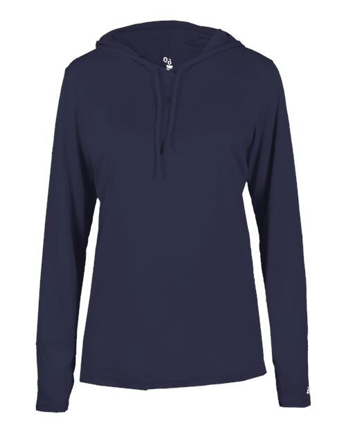 Badger Women's B-Core Hooded Long Sleeve T-Shirt (Part 1 of 2) - Navy