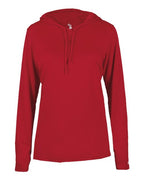 Badger Women's B-Core Hooded Long Sleeve T-Shirt (Part 1 of 2) - Red