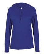 Badger Women's B-Core Hooded Long Sleeve T-Shirt (Part 1 of 2) - Royal