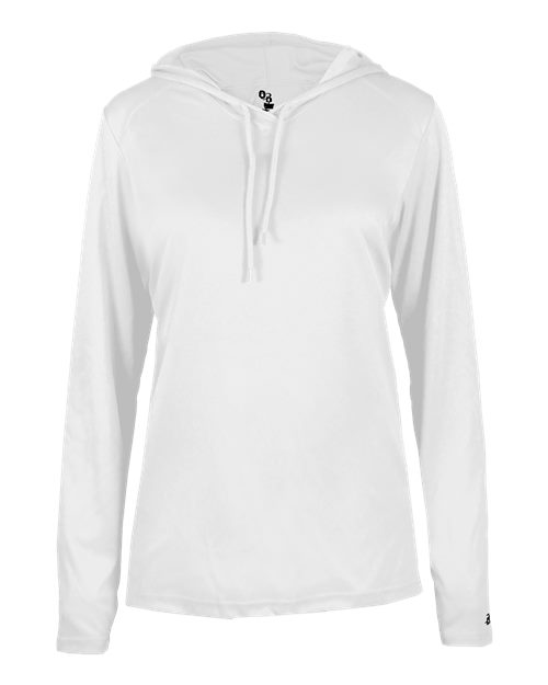 Badger Women's B-Core Hooded Long Sleeve T-Shirt (Part 2 of 2) - White