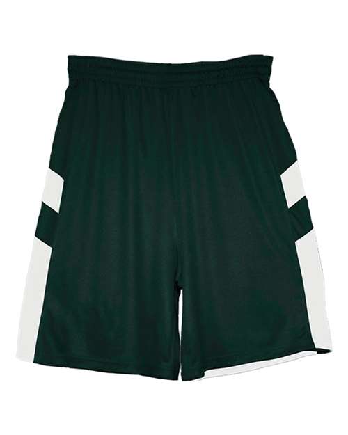 Alleson Athletic Youth B-Pivot Reverisble Shorts - Forest/ White