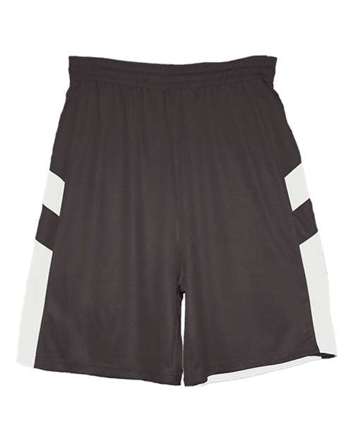 Alleson Athletic Youth B-Pivot Reverisble Shorts - Graphite/ White