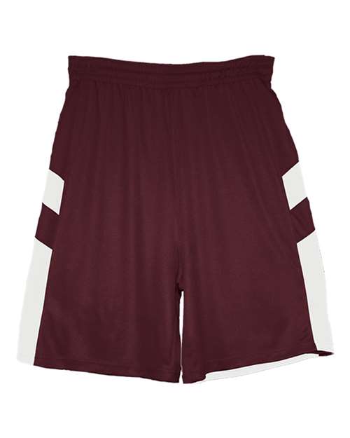 Alleson Athletic Youth B-Pivot Reverisble Shorts - Maroon/ White