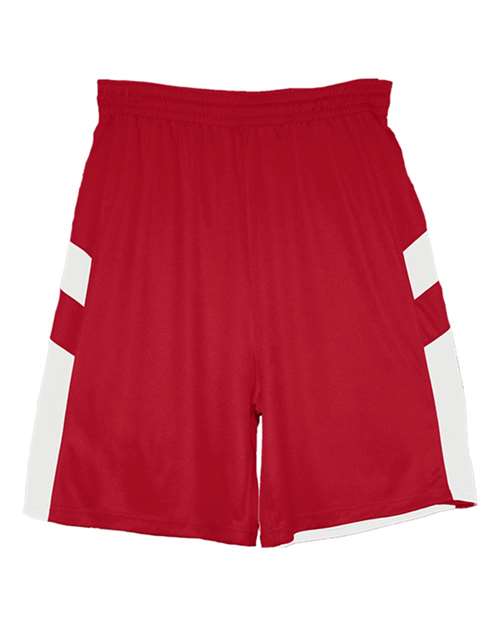 Alleson Athletic Youth B-Pivot Reverisble Shorts - Red/ White