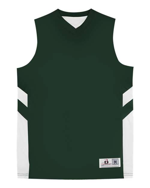 Badger Youth B-Pivot Rev. Tank Top - Forest/ White