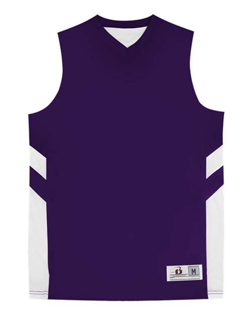 Badger Youth B-Pivot Rev. Tank Top - Purple/ White