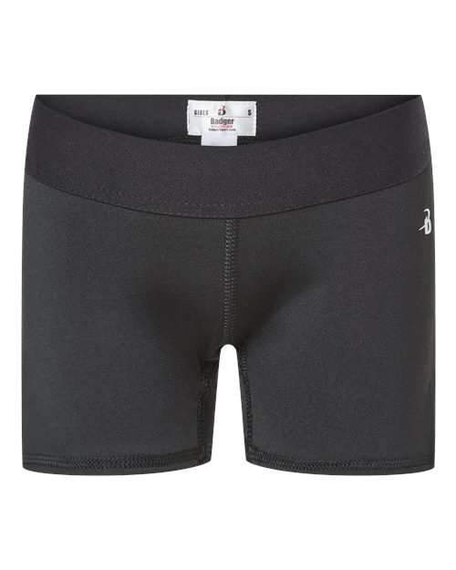 Badger Girls' Pro-Compression Shorts - Black