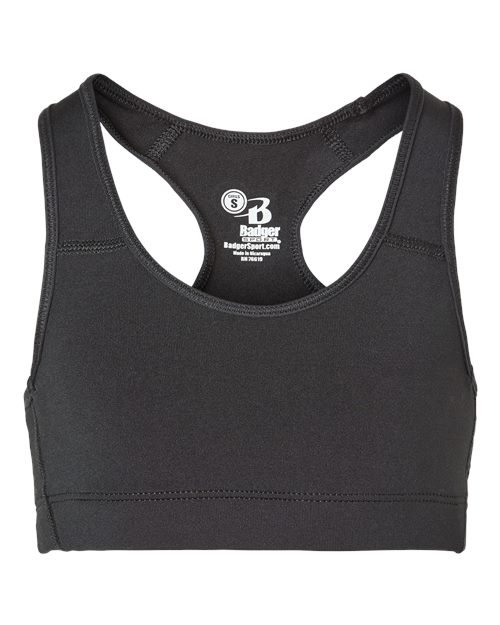 Badger Girls' B-Sport Bra Top - Black