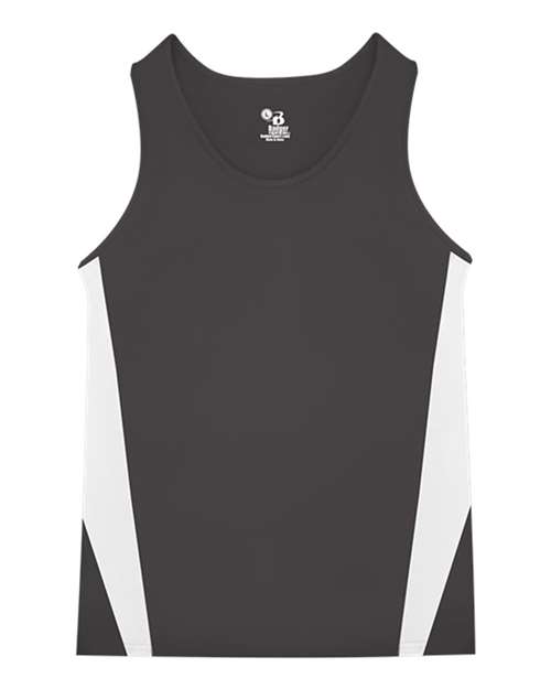 Alleson Athletic Youth Stride Singlet - Graphite/ White