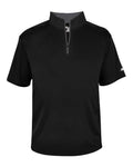 Badger Men's B-Core Short Sleeve Quarter-Zip (Part 1 of 2) - Black/ Graphite