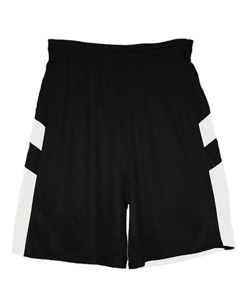 Alleson Athletic Men's B-Pivot Rev. Shorts - Black/ White