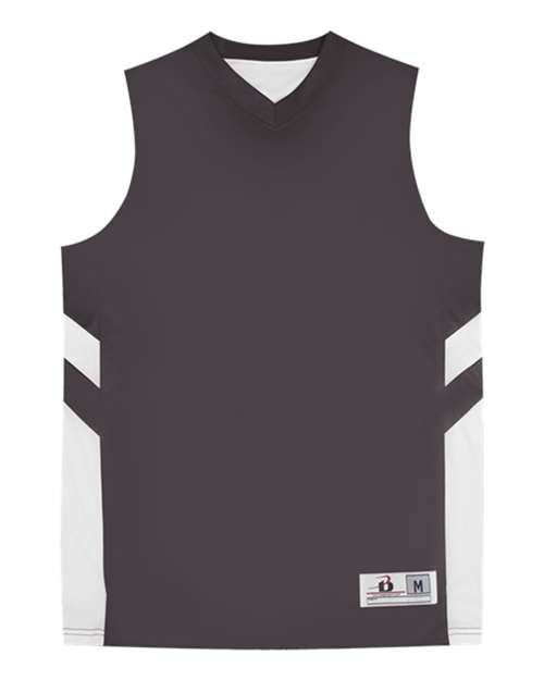 Alleson Athletic Men's B-Pivot Rev Tank Top - Graphite/ White