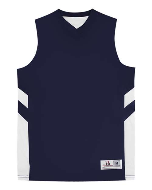 Alleson Athletic Men's B-Pivot Rev Tank Top - Navy/ White
