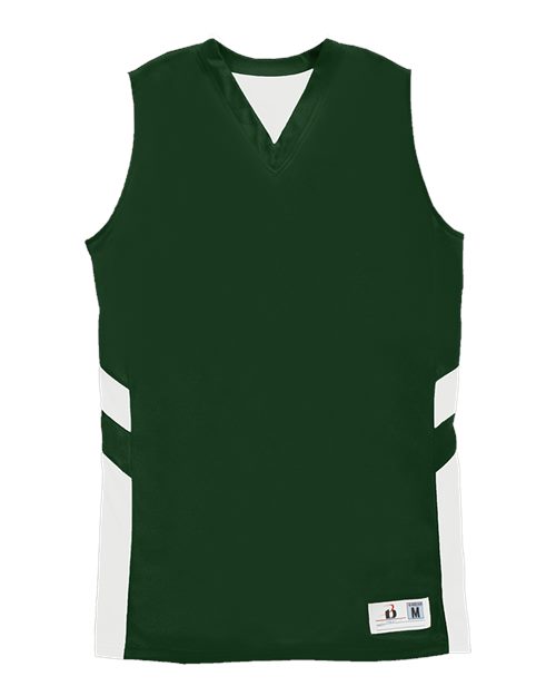 Alleson Athletic Women's B-Pivot Reversible Tank Top - Forest/ White