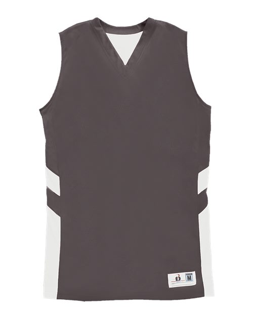 Alleson Athletic Women's B-Pivot Reversible Tank Top - Graphite/ White