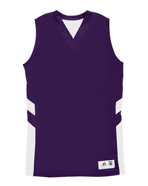 Alleson Athletic Women's B-Pivot Reversible Tank Top - Purple/ White