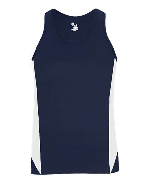 Alleson Athletic Women's Stride Singlet - Navy/ White