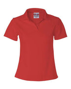 Bayside Women's USA-Made V-Neck Polo - Red