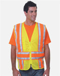 Bayside Unisex USA-Made ANSI Safety Mesh Vest - Lime Green