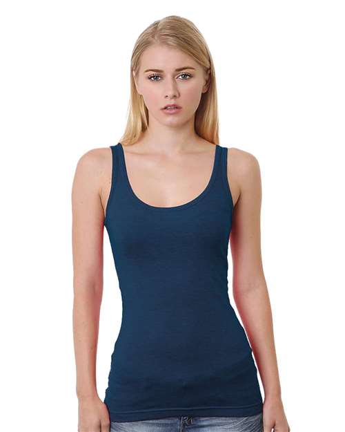 Bayside Women's USA-Made Tank Top - Heather Navy