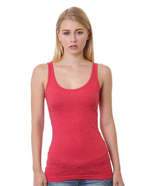 Bayside Women's USA-Made Tank Top - Heather Red